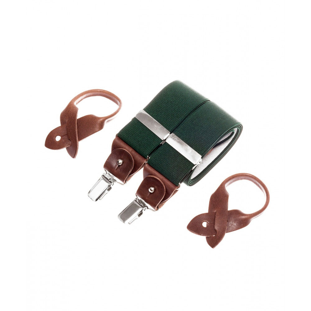Superior wide suspenders – Bottle green