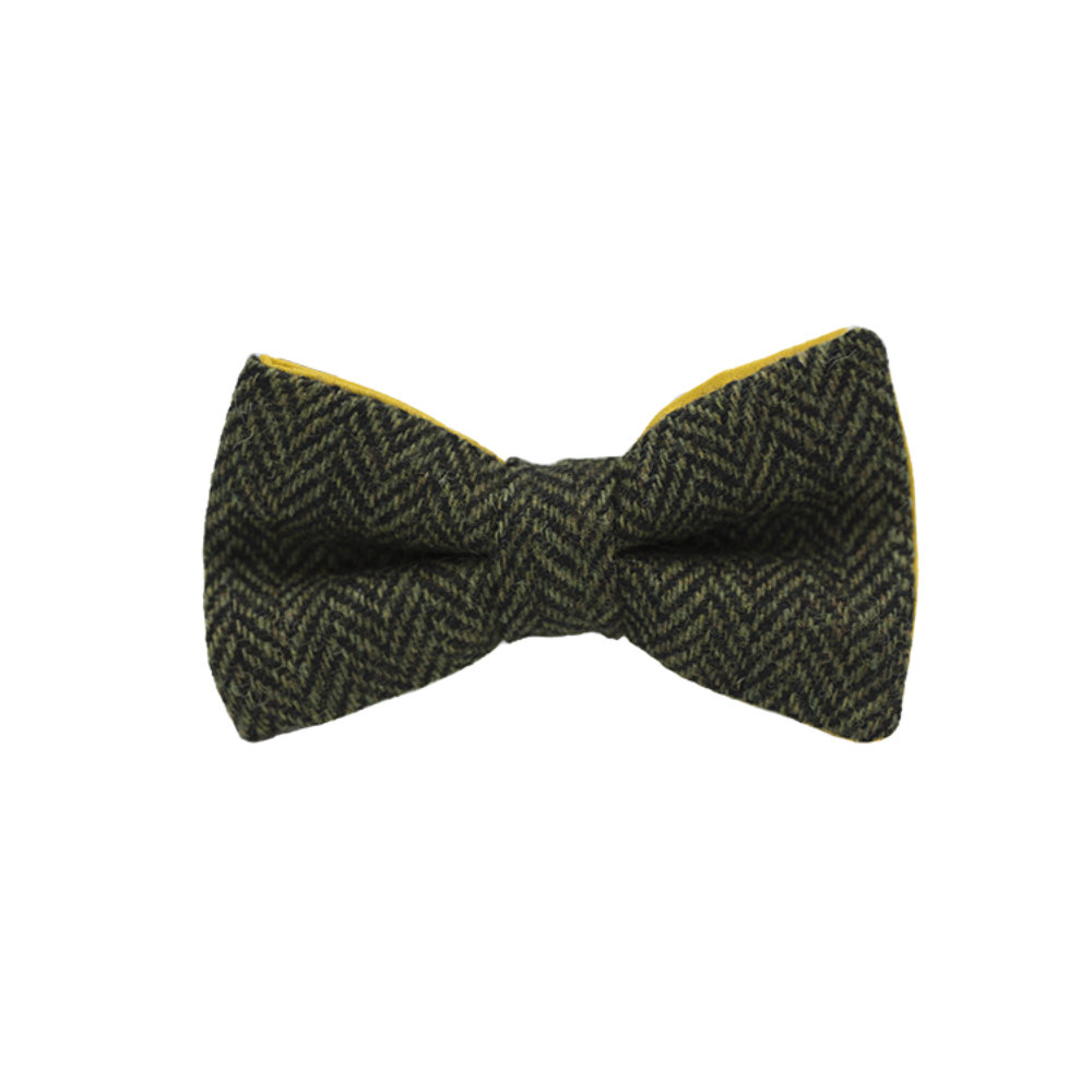 Jaggs - Vlinderdas Tweed "Dundee" - Chevron vert sapin