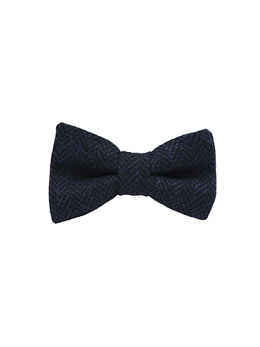 Jaggs - Bow tie Tweed "Dundee" - Chevron bleu marine et noir