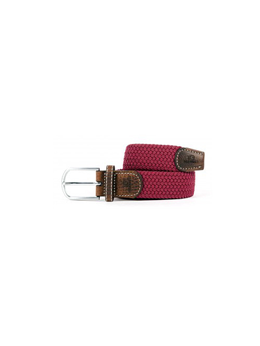 Billybelt - Elastische gevlochten riem - Bordeaux - Maat 1