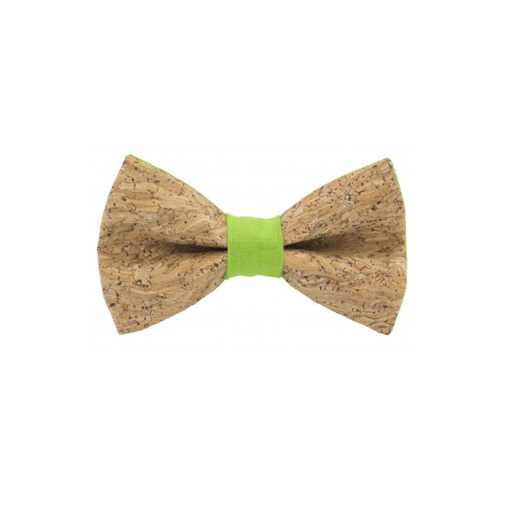Jaggs - Cork bow tie "Merlot" - Apple Green Ring