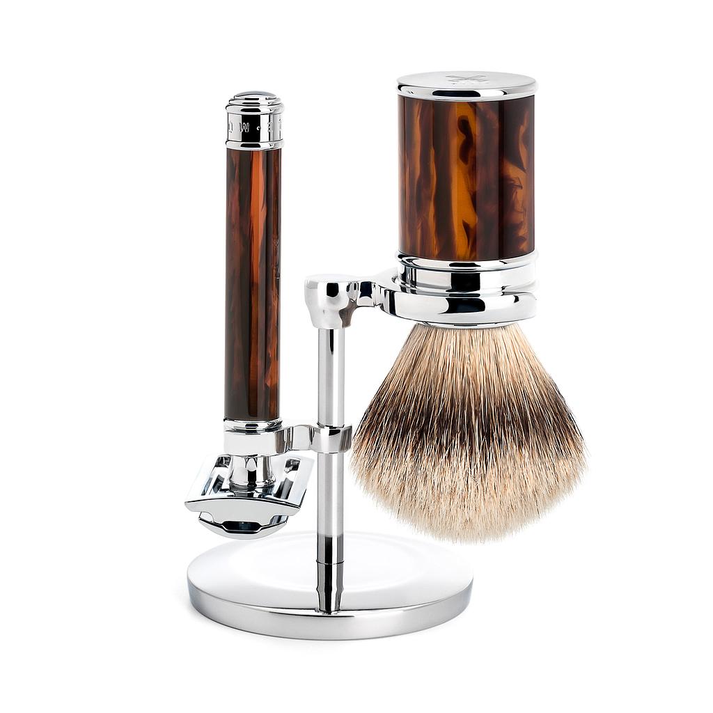 Muehle - Traditional - Set de rasage 3 pièces - Résine écaille de tortue
