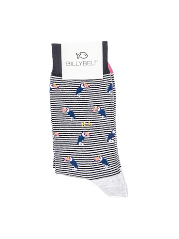 BillyBelt - Animal gekamd katoenen sokken - Le Toucan Rose