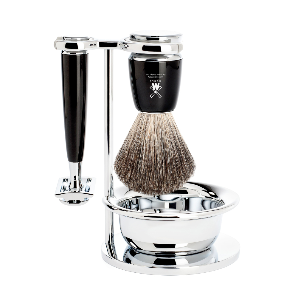 Muehle - Vivo - Set de rasage 3 pièces - Résine noire