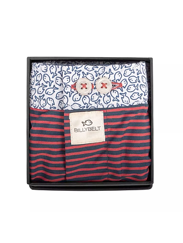BillyBelt - Biologisch katoenen boxershorts - Red Stripes - Maat XL