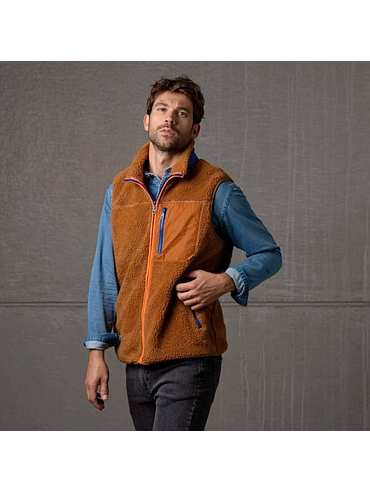 BillyBelt - Sleeveless Sherpa Jacket - Camel - 2XL