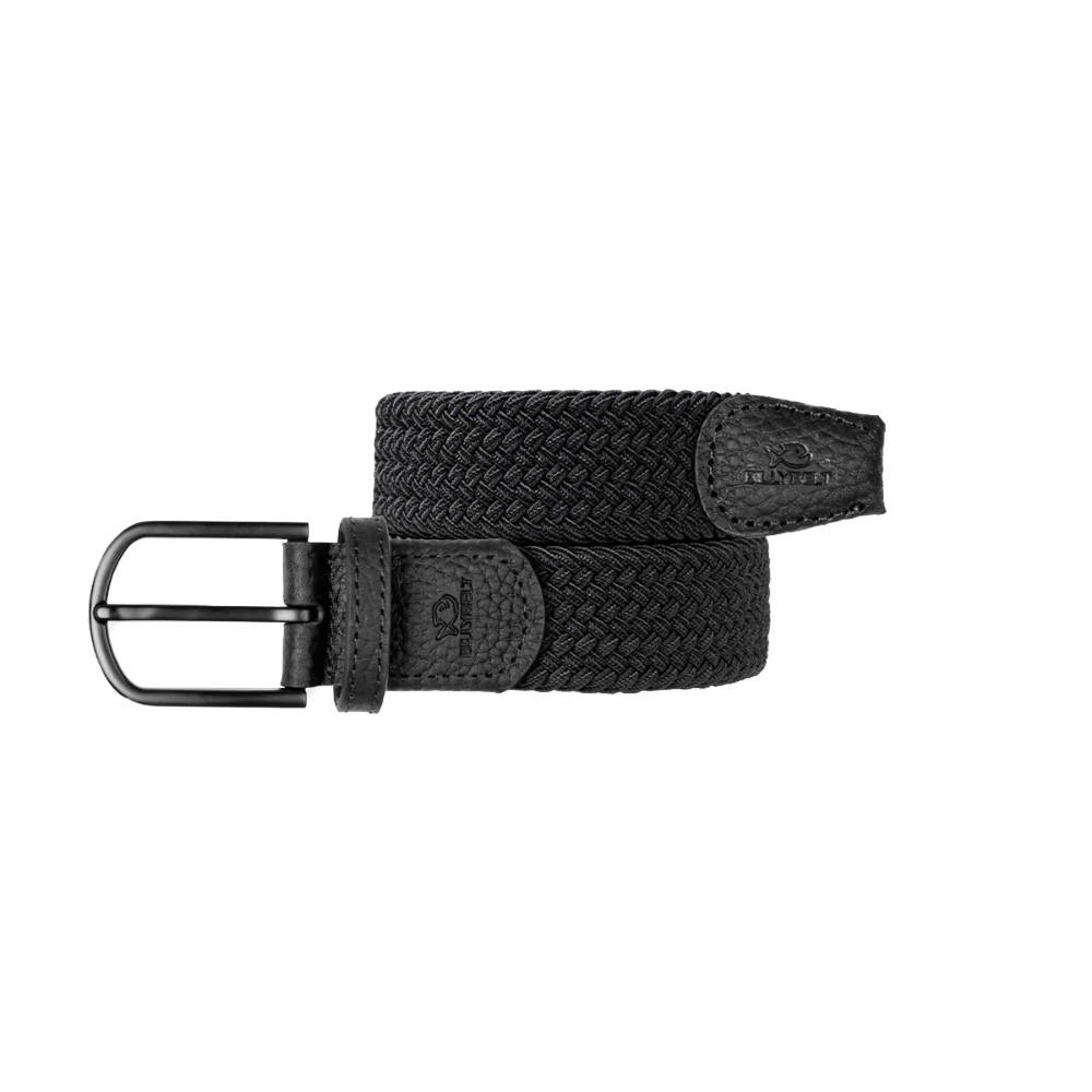 Billybelt - Elastische gevlochten riem - All black - Maat 2