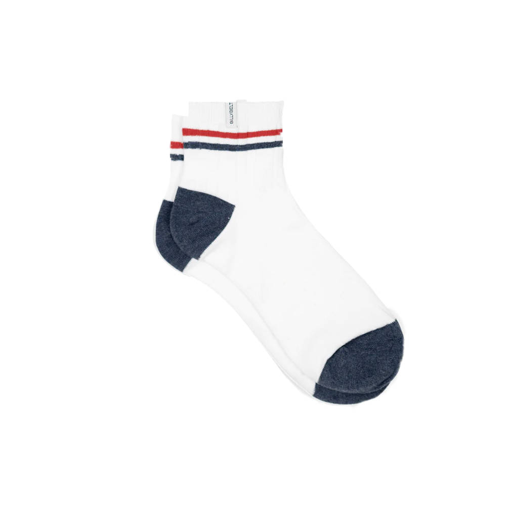 BillyBelt - Chaussettes mi-hautes - Blanc, rayé rouge et bleu