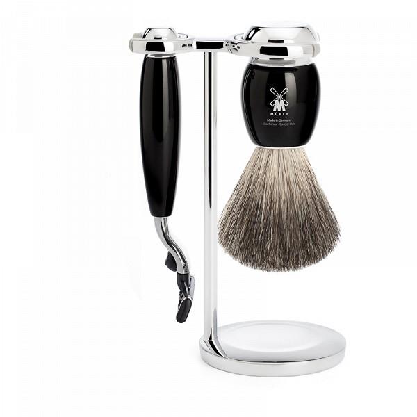 Muehle - Vivo - Set de rasage 3 pièces - Résine noire